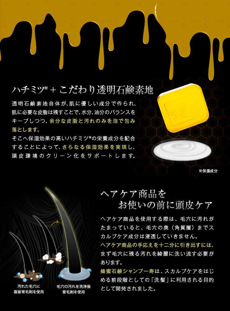 蜂蜜石鹸シャンプー寿イメージ02